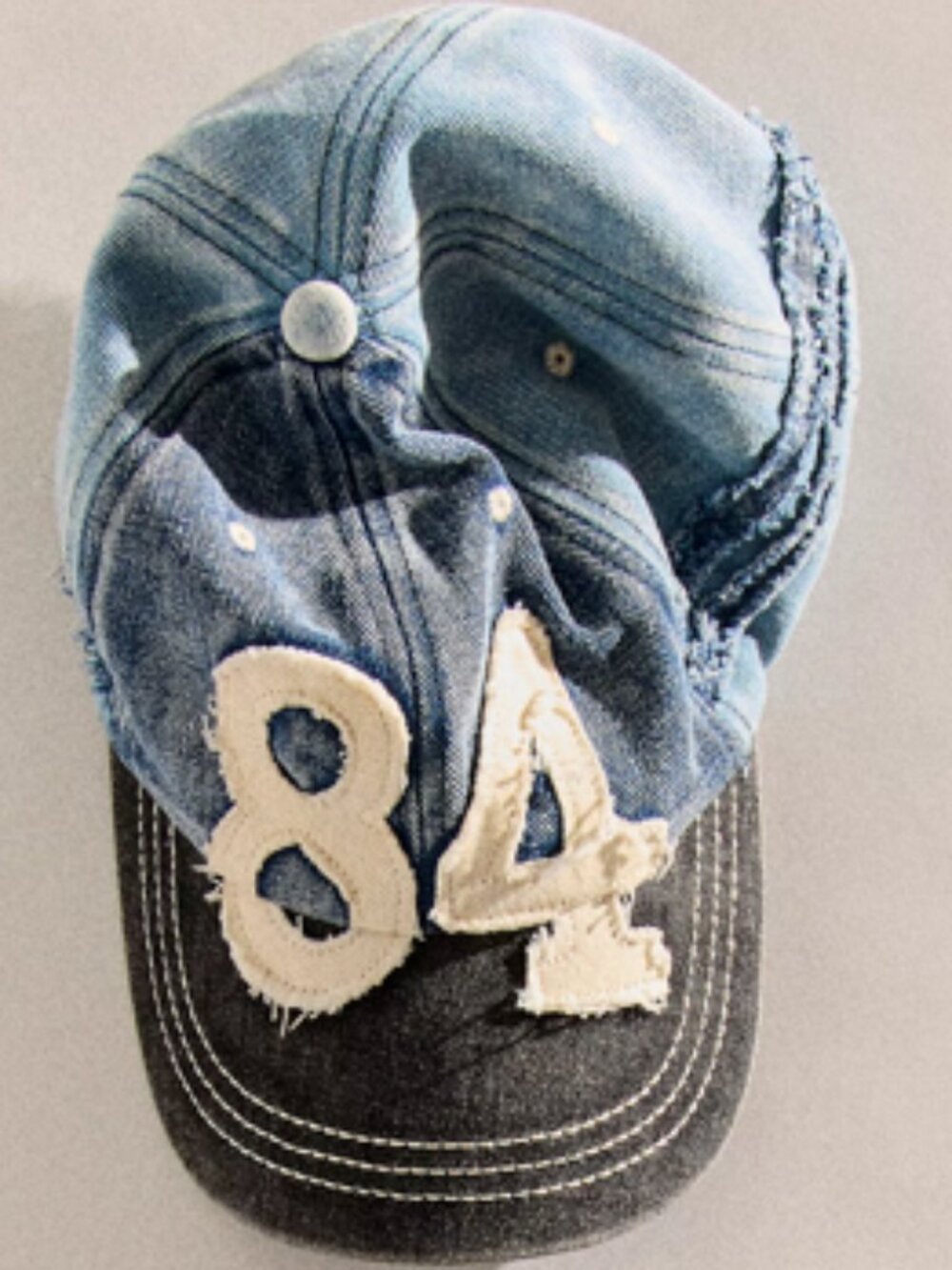 Free People Hollie Varsity Denim Baseball Hat - Picture 5 of 5